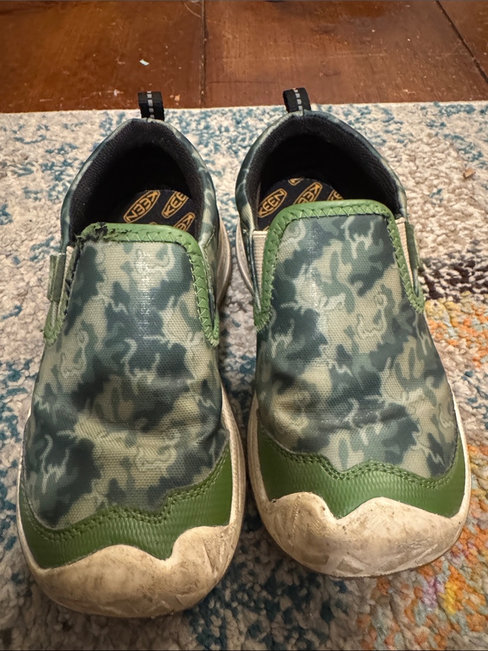 Keen Kids Green Camo Slip-On Sneakers